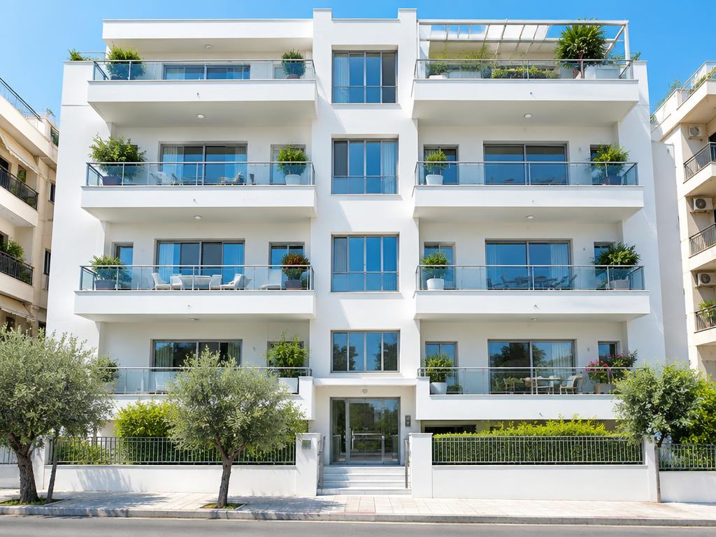 Καθαρισμός πρόσοψης πολυκατοικίας — μετά